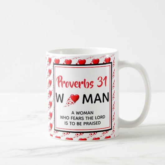 PROVERBS 31 FRAUEN - Rote Herzen Christlich Kaffeetasse (Rechts)