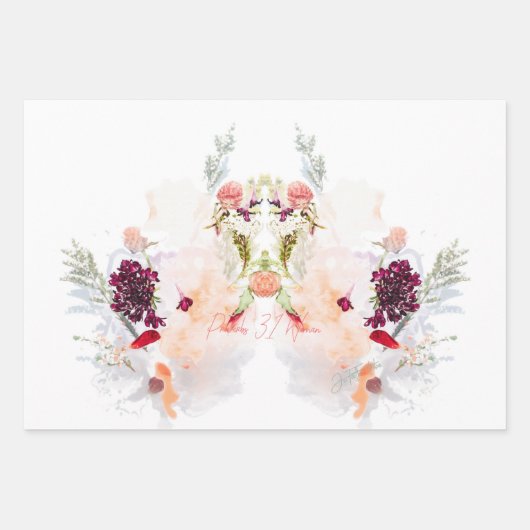 Proverbs 31 Frauenkirche FLorale Bouque Geschenkpapier Set (Vorderseite)