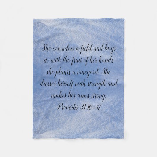 Proverbs 31 Frauenvlies Blanket Blau Fleecedecke (Vorderseite)