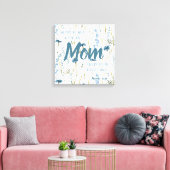 Proverbs 31 Mama Blue & Gold Blume Leinwanddruck (Insitu (Wohnzimmer))