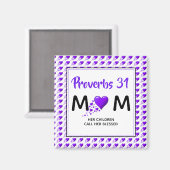 PROVERBS 31 MAMAS Lila Hearts Muttertag Magnet (Vorderseite/Rückseite)