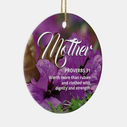PROVERBS 31 MUTTER | Modernes, florales Christlich Keramik Ornament (Rechts)