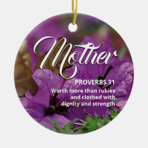 PROVERBS 31 MUTTER   Modernes, florales Christlich Keramik Ornament