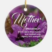 PROVERBS 31 MUTTER | Modernes, florales Christlich Keramik Ornament (Hinten)
