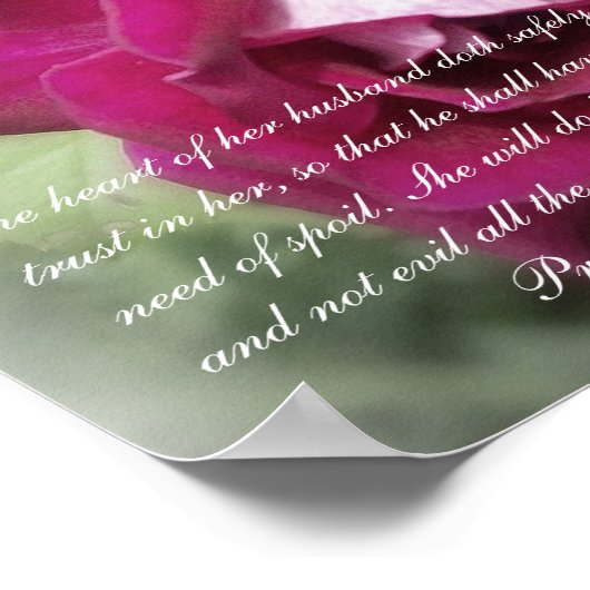 Proverbs 31 Sammlung~ Pro 31:11-12 Poster (Ecke)