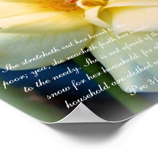 Proverbs 31 Sammlung ~ Pro 31:20-21 Poster (Ecke)