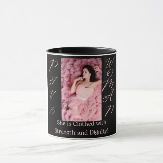 Proverbs 31 Tasse für schwarz-rosa Kaffee (Zentrum)