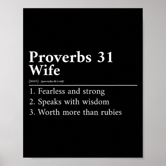 Proverbs 31 Wife Definition  Poster (Vorne)