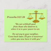Proverbs 3:27-28 Bible Verse Memory Card Postkarte (Vorderseite)