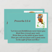 Proverbs 3:3-4 Bible Verse Memory Card Postkarte (Vorne/Hinten)