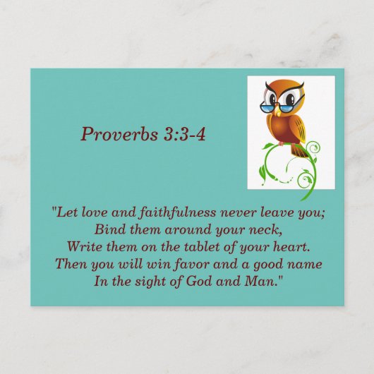 Proverbs 3:3-4 Bible Verse Memory Card Postkarte (Vorderseite)