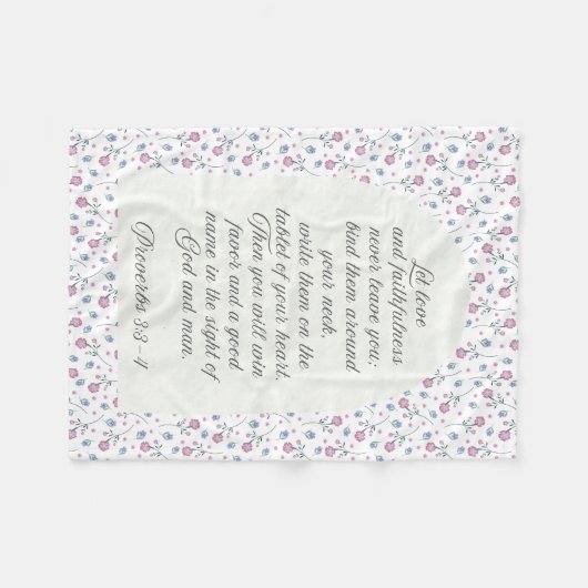 Proverbs 3:3–4 Floral Scripture  Fleecedecke (Vorderseite (Horizontal))