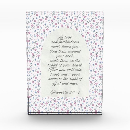 Proverbs 3:3–4 Floral Scripture  Fotoblock (Vorderseite)