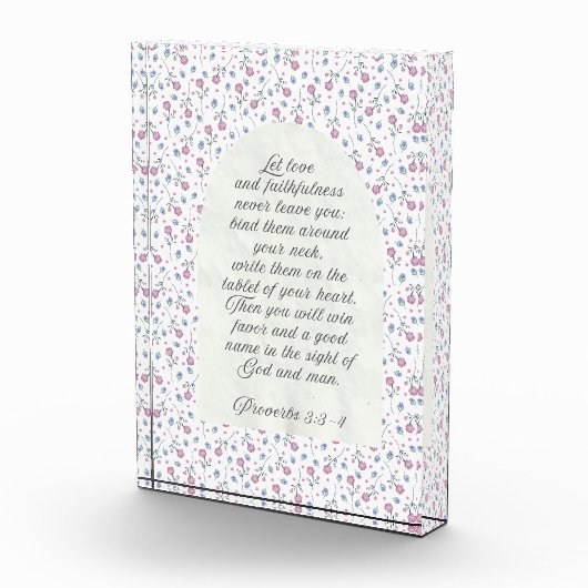 Proverbs 3:3–4 Floral Scripture  Fotoblock (Rechts)