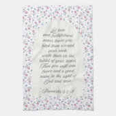 Proverbs 3:3–4 Floral Scripture  Geschirrtuch (Vertikal)