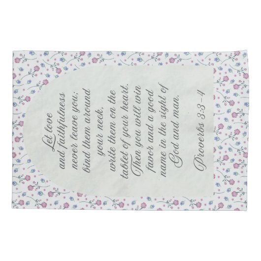 Proverbs 3:3–4 Floral Scripture  Kissenbezug (Rückseite)