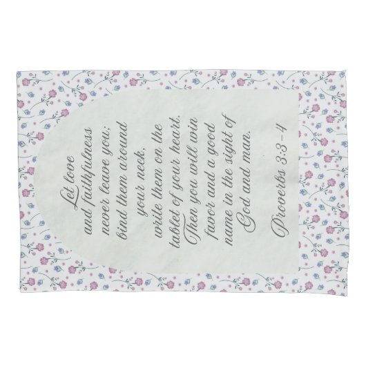 Proverbs 3:3–4 Floral Scripture  Kissenbezug (Vorderseite)