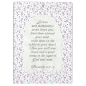 Proverbs 3:3–4 Floral Scripture  Klemmbrett (Rückseite)