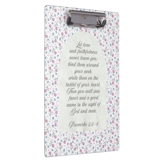 Proverbs 3:3–4 Floral Scripture  Klemmbrett (Rechts)