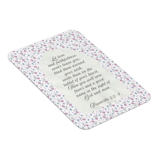Proverbs 3:3–4 Floral Scripture  Magnet (Rechte Seite)