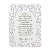 Proverbs 3:3–4 Floral Scripture  Magnet (Vertikal)