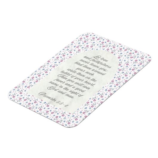 Proverbs 3:3–4 Floral Scripture  Magnet (Linke Seite)