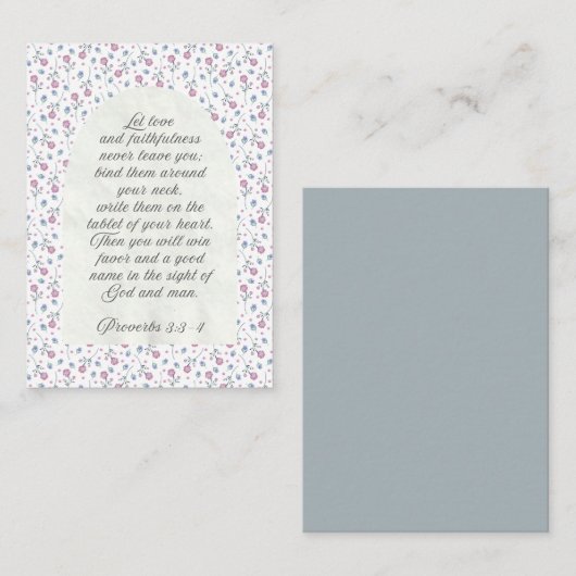 Proverbs 3:3–4 Floral Scripture  Mitteilungskarte (Vorne/Hinten)