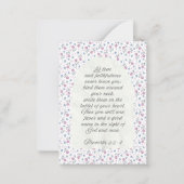 Proverbs 3:3–4 Floral Scripture  Mitteilungskarte (Vorderseite)