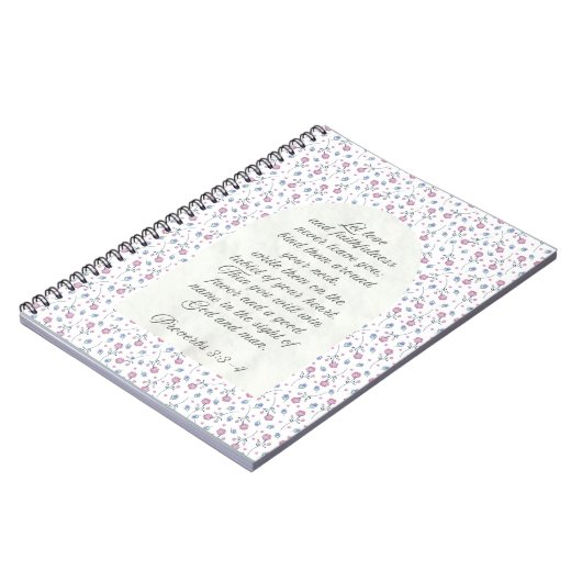 Proverbs 3:3–4 Floral Scripture  Notizblock (Linke Seite)