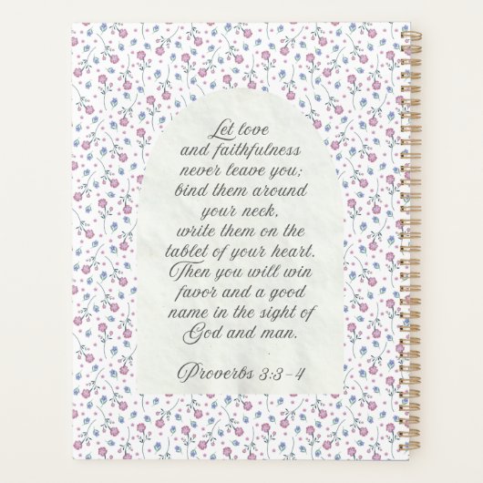 Proverbs 3:3–4 Floral Scripture  Planer (Rückseite)