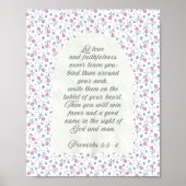 Proverbs 3:3–4 Floral Scripture  Poster (Vorne)