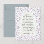 Proverbs 3:3–4 Floral Scripture  Postkarte (Vorne/Hinten)
