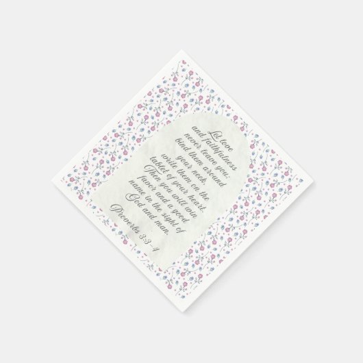 Proverbs 3:3–4 Floral Scripture  Serviette (Ecke)
