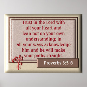 Proverbs 3:5-6 ~~art print poster
