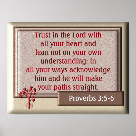 Proverbs 3:5-6 ~~art print poster (Vorne)