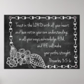 Proverbs 3:5-6 Chalkboard Style Poster (Vorne)