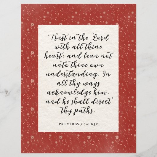 Proverbs 3:5-6 KJV Bibelverse Bild Flyer (Vorne)