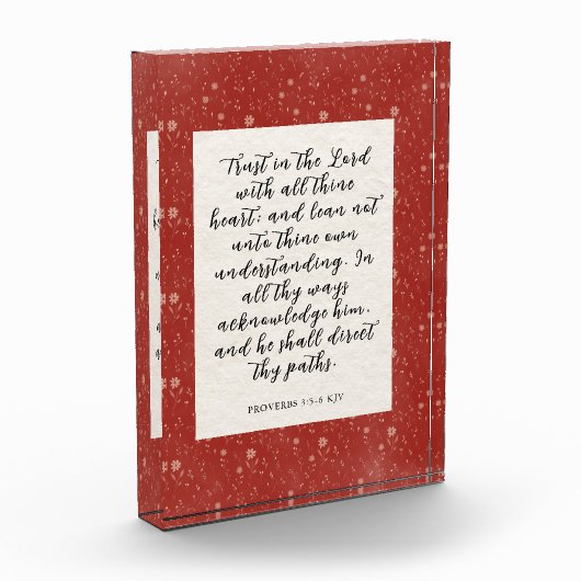 Proverbs 3:5-6 KJV Bibelverse Bild Fotoblock (Links)