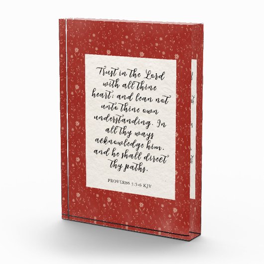 Proverbs 3:5-6 KJV Bibelverse Bild Fotoblock (Rechts)
