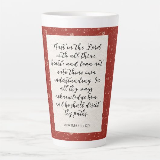 Proverbs 3:5-6 KJV Bibelverse Bild Milchtasse (Vorderseite)