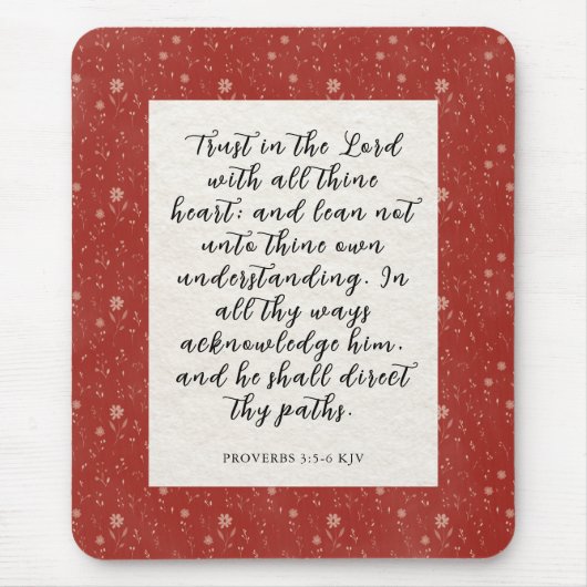 Proverbs 3:5-6 KJV Bibelverse Bild Mousepad (Vorne)