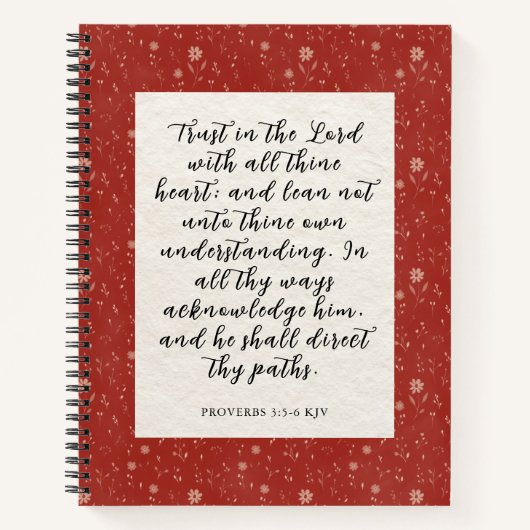 Proverbs 3:5-6 KJV Bibelverse Bild Notizblock (Vorderseite)