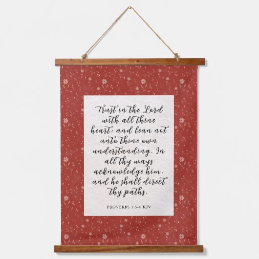 Proverbs 3:5-6 KJV Bibelverse Bild Wandteppich Mit Holzrahmen (Vorderseite)