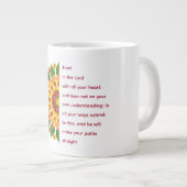 Proverbs 3:5-6 Mandala Blume Jumbo Tasse (Vorderseite Rechts)