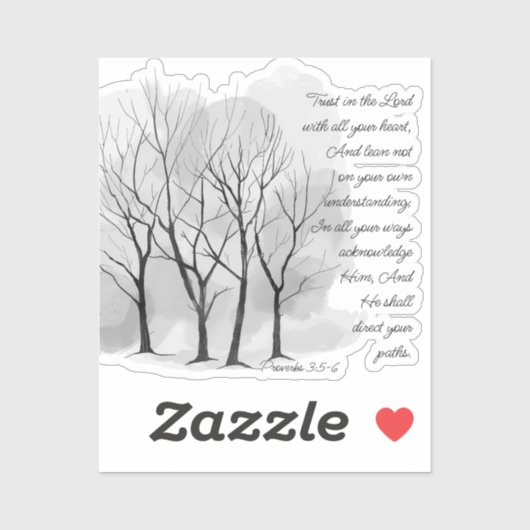 Proverbs 3:5-6 Trust in the Lord Aufkleber (Blatt)