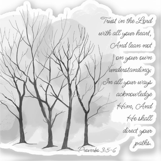 Proverbs 3:5-6 Trust in the Lord Aufkleber (Vorderseite)