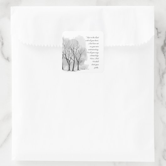 Proverbs 3:5-6 Trust in the Lord Quadratischer Aufkleber (Tasche)