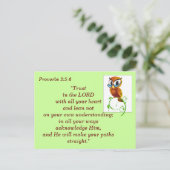 Proverbs 3:5-6 Vertrauenswürdige Bibel Verse Speic Postkarte (Stehend Vorderseite)
