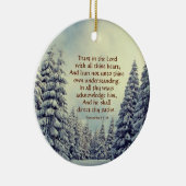 Proverbs 3:5-6 Winter Scene Personalized Keramik Ornament (Rechts)