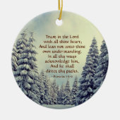 Proverbs 3:5-6 Winter Scene Personalized Keramik Ornament (Vorne)